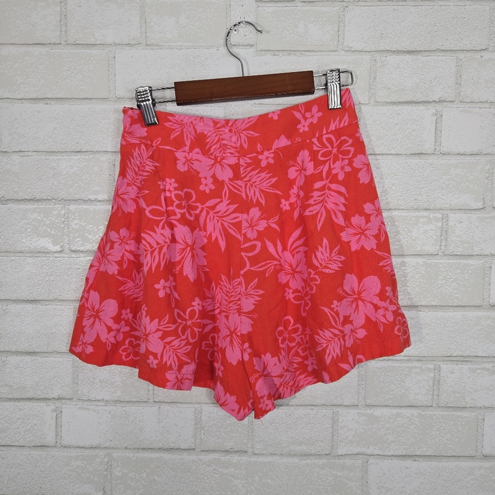 stradivarius linen blend floral shorts - Picture 10 of 12
